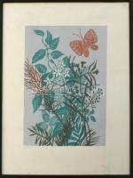 Reich Gábor (1951-): Július. Linómetszet, papír, jelzett, üvegezett fakeretben, 35×24,5 cm.