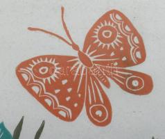 Reich Gábor (1951-): Július. Linómetszet, papír, jelzett, üvegezett fakeretben, 35×24,5 cm