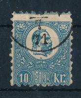 1871 Kőnyomat 10kr képbe fogazva (30.000) enyhe elvékonyodás / thin paper