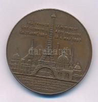 Franciaország 1889. "LES TRAVAUX ONT COMMENCÉ LE 27 JANV. 1887 LE MONUMENT A ÉTÉ INAUGURÉ LE 6 MAI 1889 - INVALIDES 105 NOT DAME 66 COLOGNE 159 OPERA 56 G. PYRAMIDE 146 PANTHEON 83 S. PIERRE132 ARC DE TRIOMPHE 45 ROUEN 150 OBELISQUE WASHINGTON 169 TOUR EIFFEL 300 / SOUVENIR DE MON ASCENSION AU 1ER ETAGE DE LA TOUR EIFFEL 1889 - USINE METALLURGIQUE PARISIENNE" kétoldalas, bronz, vert emlékérem. Szign.: L. Trotin (42,5mm) T:AU  France 1889. "LES TRAVAUX ONT COMMENCÉ LE 27 JANV. 1887 LE MONUMENT A ÉTÉ INAUGURÉ LE 6 MAI 1889 - INVALIDES 105 NOT DAME 66 COLOGNE 159 OPERA 56 G. PYRAMIDE 146 PANTHEON 83 S. PIERRE132 ARC DE TRIOMPHE 45 ROUEN 150 OBELISQUE WASHINGTON 169 TOUR EIFFEL 300 / SOUVENIR DE MON ASCENSION AU 1ER ETAGE DE LA TOUR EIFFEL 1889 - USINE METALLURGIQUE PARISIENNE" double-sided, bronze, struck medallion. Sign: L. Trotin. (42,5mm) C:AU