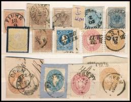 1850-1864 14 db bélyeg, közte 9kr I és 6 db kivágás / 14 stamps