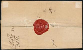 1834 Távolsági félportós levél piros "AGRAM FRANCO" bélyegzéssel Vinkovcéba / Domestic hal...