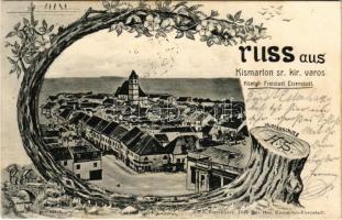 1906 Kismarton, Eisenstadt; Esterházy herczeg várkastélya. Dick Ede kiadása, Szecessziós / Residenz des Fürsten Eszterházy, Schloss. Grusskarte ! z. bez. d. Hugo Steinberger No. 233. / castle. Art Nouveau s: Musterschutz (fl)