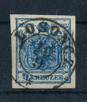 1850 9kr HP III erős színű bélyeg kis lemezhibával "LOSONCZ"