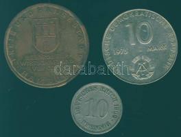 Német Birodalom / NSzK / NDK 1906 10Pf + + 1975 10DM + 1974 "Hamburg" érem T:2