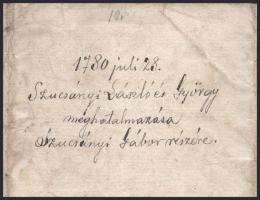 1780 Todl Dániel leleszi prépost nevében kiállított latin nyelvű okirat (Szucsányi László és György ...