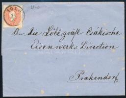 1861 5kr on domestic cover "IGLÓ" - "LŐCSE" - "GÖLLNITZ" - Prakendorf, 1861 5kr távolsági levélen "IGLÓ" - "LŐCSE" - "GÖLLNITZ" - Prakendorf
