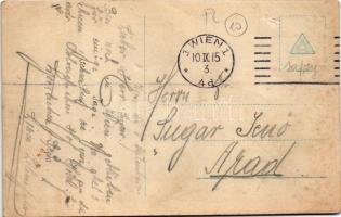 1915 Der Ring am Warschau, Erzherzog Friedrich, Hindenburg... / WWI military leaders in Warsaw, flag...