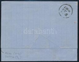 1866 5kr with shifted perforation on cover, "PÁPA" - Wien 1866 5kr erős elfogazással levél...