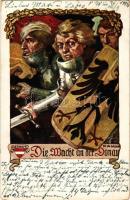 Die Macht an der Donau, Ostmark Bund deutscher Österreicher / Austrian propaganda art postcard s: K. A. Wilke (EB)