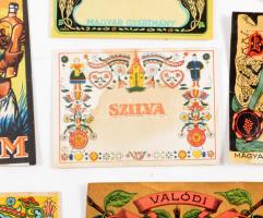 9 darab régi italcímke, vegyes állapotban