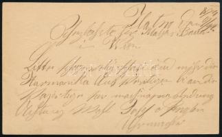 1874.12.10. Nagyon korai levelezőlap (II. vízjel) / Very early PS-card "VERESKŐ / GÖMÖR M."...