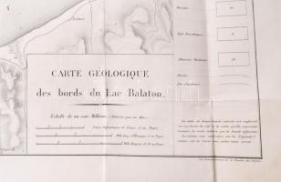 A Balaton rézmetszetes geológiai térképe 1813-ból. Az első önálló lap, amely a Balatont ábrázolja. M...