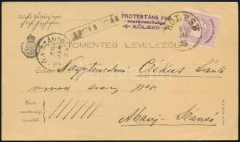 1890 Portómentes levelezőlap 2kr 11 1/2 fogazású bélyeggel, "KÖLESD" + "INDITÁS UTÁN" bélyegzéssel / 2kr on postcard