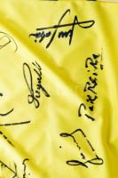 A Brazil labdarúgó-válogatott játékosai által aláírt mez, (legalább) 18 db különböző aláírással, köz...