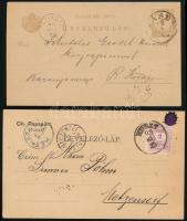 1886-1893 2 db levelezőlap "SÁSD", "HUSZT"