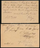 1886-1893 2 db levelezőlap "SÁSD", "HUSZT"