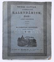 Mezei naptár, gazdasági kalendáriom. A nép használatául 1844-dik szökő évre Kiadja a Magyar Gazdasági Egyesület. Szerk.: Kacskovics Lajos. V. év. Illusztrált kiadói papírborítékban Budán, (1843.) Magy. Kir. Egyetem? bet. 68 p. 3 sztl. lev. + 6 üres levél. (jegyzeteléshez). Emlékeztető havi munkatár ( gazdák teendői az adott hónapra) Uralkodóház tagjainak névsora Ügyvédek névsora - lakásuk címe Magyarországi vármegyék gazdasági tanácsok Az állatok ápolása gondviselése Közönséges tanácsok kamatot mutató tábla