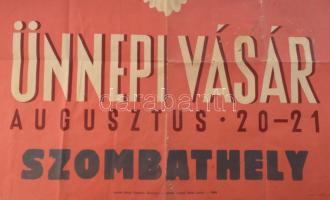 1950 Fischer Ilona, Filo (1910-1986): Ünnepi vásár, Szombathely, kiadja: Pátria Nyomda, sérülésekkel...