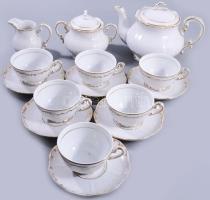 Zsolnay Barokk mintás teás készlet. Jelzett, teljes, hibátlan.