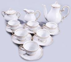 Zsolnay Barokk mintás kávés készlet. Jelzett, teljes, hibátlan.