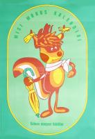 cca 1984 Misi Mókus kalandjai mozi plakát, feltekerve, apró gyűrődésekkel, 42,5x29 cm