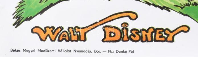 cca 1980 Walt Disney Pinokkió, amerikai rajzfilm plakát. Békéscsaba, Békés Megyei Nyomdaüzem Vállala...