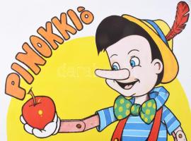 cca 1980 Walt Disney Pinokkió, amerikai rajzfilm plakát. Békéscsaba, Békés Megyei Nyomdaüzem Vállala...