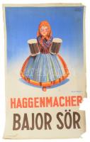 Pólya Tibor (1886-1937): Haggenmacher bajor sör, reklámplakát, litográfia, papír, jelzett a plakáton, feltekerve, sérült. 47x31 cm