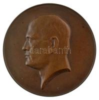 Olaszország 1928. "Benito Mussolini - Corvin Mátyás Társaság" "LA "MATTIA-CORVINO" A BENITO MUSSOLINI" kétoldalas, vert, bronz emlékérem. Szign.: Livia de Kuzmik (50mm) T:AU  Italy 1928. "Benito Mussolini - Mathias Corvinus Society" "LA "MATTIA-CORVINO" A BENITO MUSSOLINI" double-sided, strucke, bronze commemorative medallion. Sign.: Livia de Kuzmik (50mm) C:AU