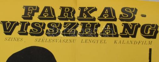 1968 Farkasvisszhang, filmplakát, ofszet, papír, Egyetemi Nyomda mélynyomása, hajtásnyomokkal, lapsz...