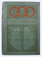 [Ignotus (Veigelsberg Hugó)] Emma asszony: A Hét Szakácskönyve. A Hét pályázatára beérkezett reczipékből összeállította - -. 2. kiadás. Bp., 1908, A Hét. (Révai és Salamon ny.). 358,[9] p. A szerző (1869-1949) 1891-től A Hét című folyóiratnál dolgozott, majd 1908-tól a Nyugat szerkesztője lett. Kiadói, (Dörner és Heimberg Kötészet) festett, aranyozott egészvászon kötésben. Szép példány. H.D.: 706.