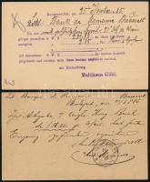 1885 2 db díjkiegészített díjjegyes levelezőlap / 2 PS-cards with additional franking