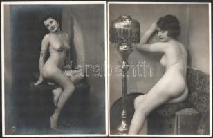 cca 1920 Akt fotók, PC Paris, 4 db, 23×17 cm