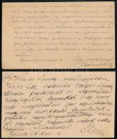 1898-1899 2 db ajánlott díjkiegészített díjjegyes levelezőlap / 2 registered PS-cards with additiona...