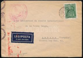 1944 Légi levél Törökországba / Airmail cover to Turkey