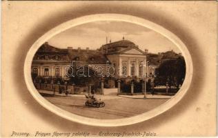 1912 Pozsony, Pressburg, Bratislava; Frigyes főherceg palotája, automobil / Erzherzog Friedrich Palais / royal palace of Archduke Friedrich, automobile (EM)