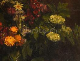 Konrád Ignác (1894-1969): Csendélet. Olaj, vászon, jelezve balra lent. Dekoratív fakeretben. 74x60 c...