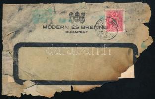 1941 Megégett, sérült küldemény: 1941. január 15-én Budapesten Kézdivásárhelyre feladott küldemény, ...