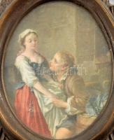 Díszes bronz akasztható keret, 17x11,5 cm