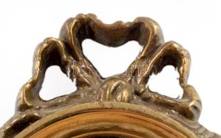 Olasz bronz üvegezett keret, 12x7 cm