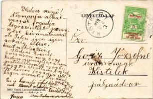 1914 Püspökladány, Kir. Járásbíróság. Vasúti levelezőlapárusítás 5643. (kis szakadás / small tear)