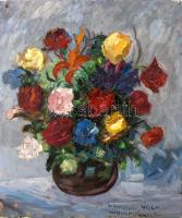 Vágh-Weinmann (Mihály vagy Nándor?): Rózsás csendélet. Olaj, vászon. Jelzett. 60×50,5 cm