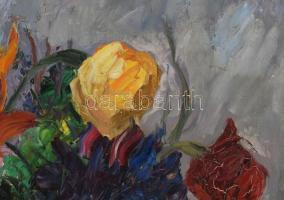 Vágh-Weinmann (Mihály vagy Nándor?): Rózsás csendélet. Olaj, vászon. Jelzett. 60×50,5 cm