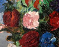 Vágh-Weinmann (Mihály vagy Nándor?): Rózsás csendélet. Olaj, vászon. Jelzett. 60×50,5 cm