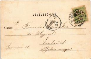 1906 Szarvas, Dr. Lengyel Sándor palotája, Sámuel Adolf könyv és papír üzlete és saját kiadása. Art ...