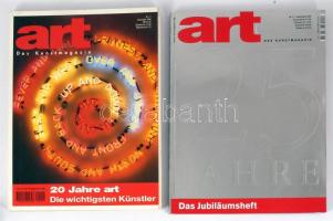 1999-2004 Art. Das Kunstmagazin 20. és 25 éves jubileumi számai (1999. nov., Nr. 11.; 2004. nov., Nr 11.) Német nyelven. Gazdag képanyaggal illusztrált. Kiadói papírkötések.