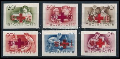1957 Vöröskereszt vágott sor / Mi 1482-1487 imperforate set