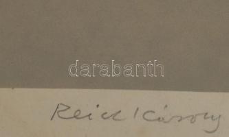 Reich Károly (1922-1988): Fejek szőlővel. Szitanyomat, papír, jelzett. Apró felületi kopásokkal. Ker...