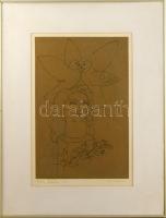 Reich Károly (1922-1988): Leány galambokkal. Szitanyomat, papír, jelzett. Apró felületi kopásokkal, ázásnyommal. Keretben. 38,5x25,5 cm